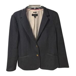 Women Talbots Aberdeen Blazer 16 Two Button Closure Lined Dark Gray
